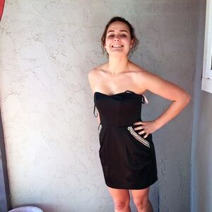 BCBG Black Holiday Strapless Dress Silky